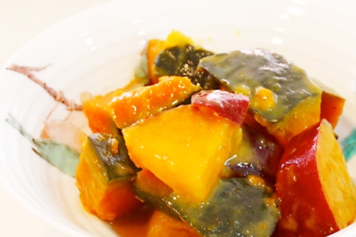 さつまいもとかぼちゃの煮物